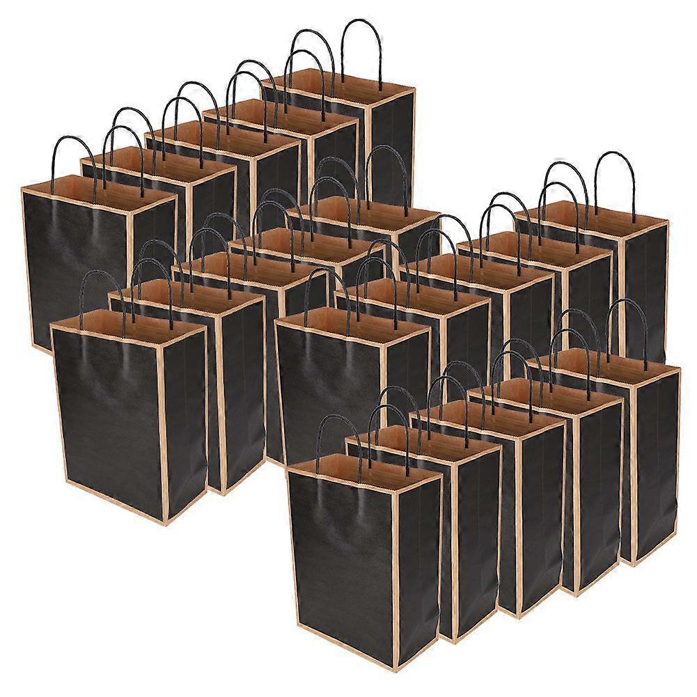 20pcs Kraft χάρτινη τσάντα επαναχρησιμοποιήσιμη EcoFriendly τσάντα για τα δώρα ρούχων 21 X 11 X 27.5cm (σκούρο μαύρο)