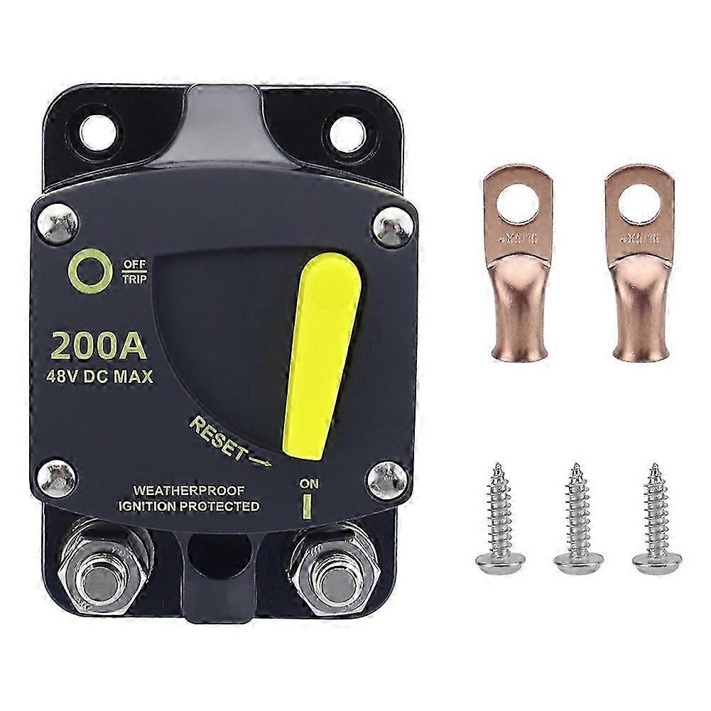 200 Amp Circuit Breaker With Manual Reset Switch For Rvs Yacht Trolling Boat Battery Solar System, 12v-48v Dc Waterproof