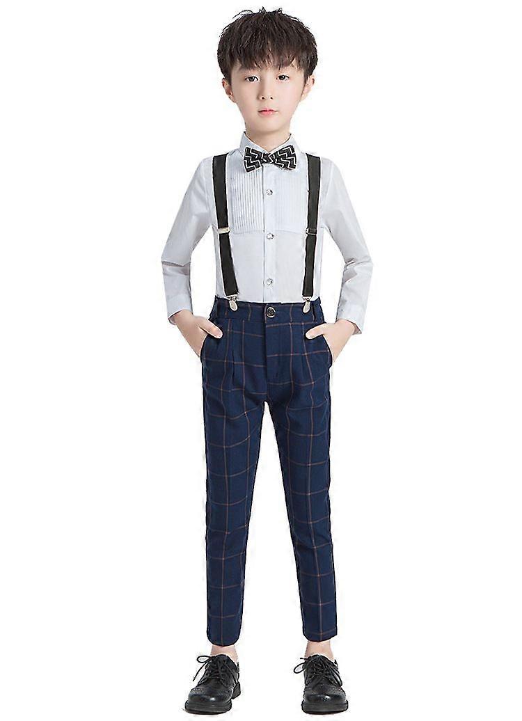 Children autumn style boy suspenders suit boy performance clothes