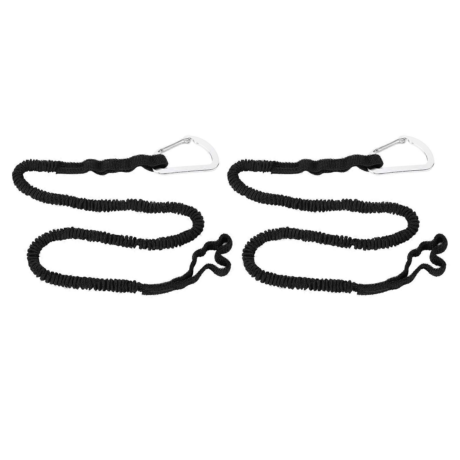 2pcs kayak pagaie laisse sangle extensible longe corde pour kayak navigation de plaisance canoë canne à pêche canne 3-6 pieds noir