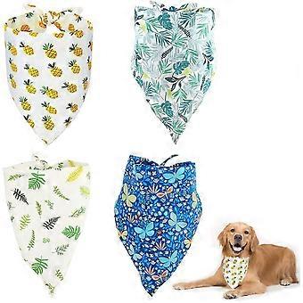 Dog Bandana,4 PCS Pet Triangle Bandana,Dog Cat Scarf
