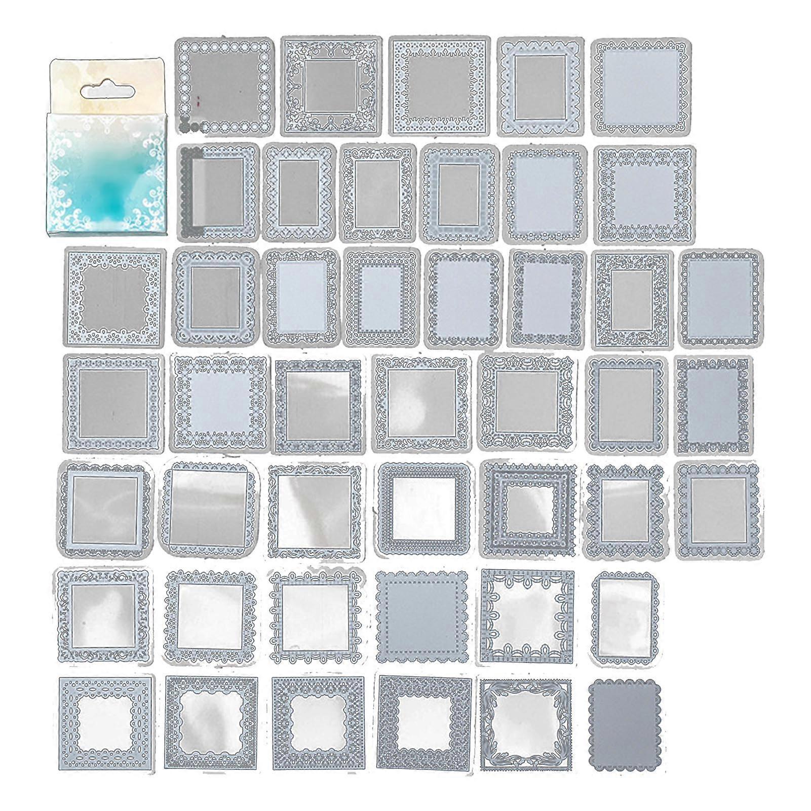 45 Sheets PET Transparent Frame Decorative DIY Lace Self Adhesive Stickers for Scrapbook Notebook Gift Wrap