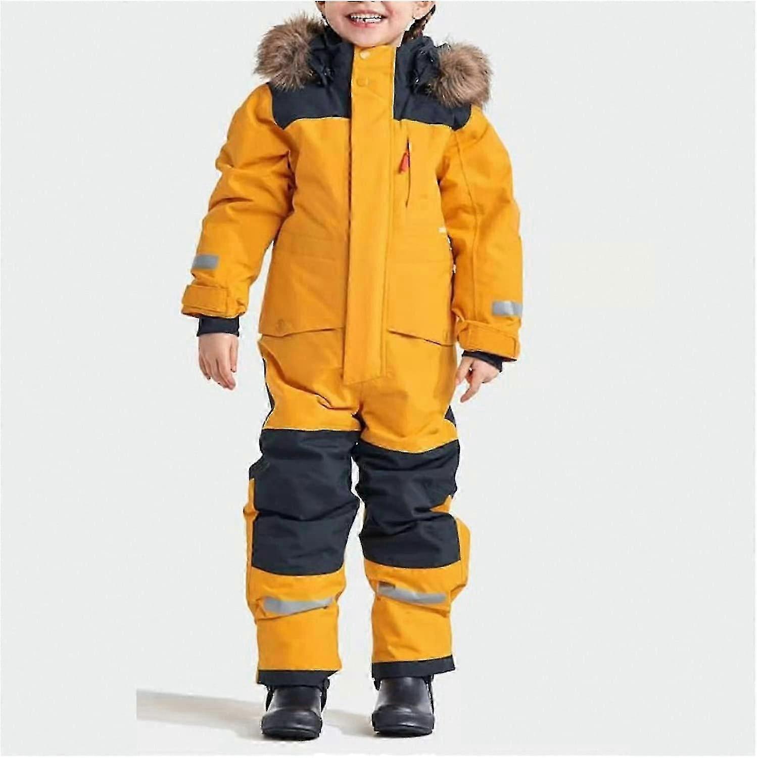 Çocuk Unisex Kayak Takımı Kapüşonlu Tek Parça Kayak Takımı Nefes Alabilir Su Geçirmez Rüzgar Geçirmez