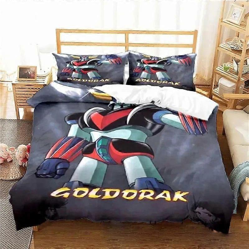 3D-print Goldorak Grendizer UFO Robot sengetøysett dobbel twin king size dynetrekk dynetrekk putetrekk gutter jenter voksne soverom