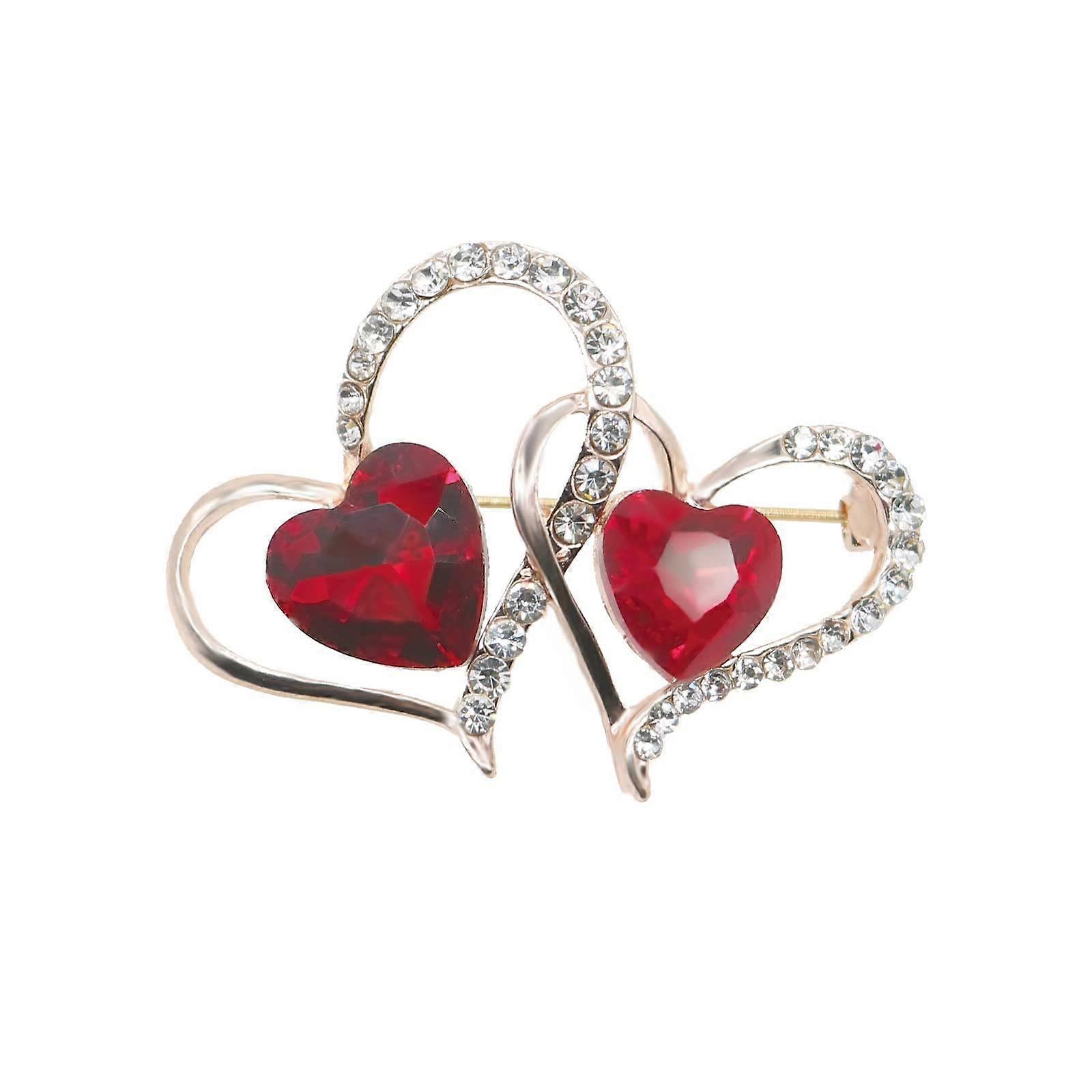 Crystal Heart Brooch for Wedding Accessories