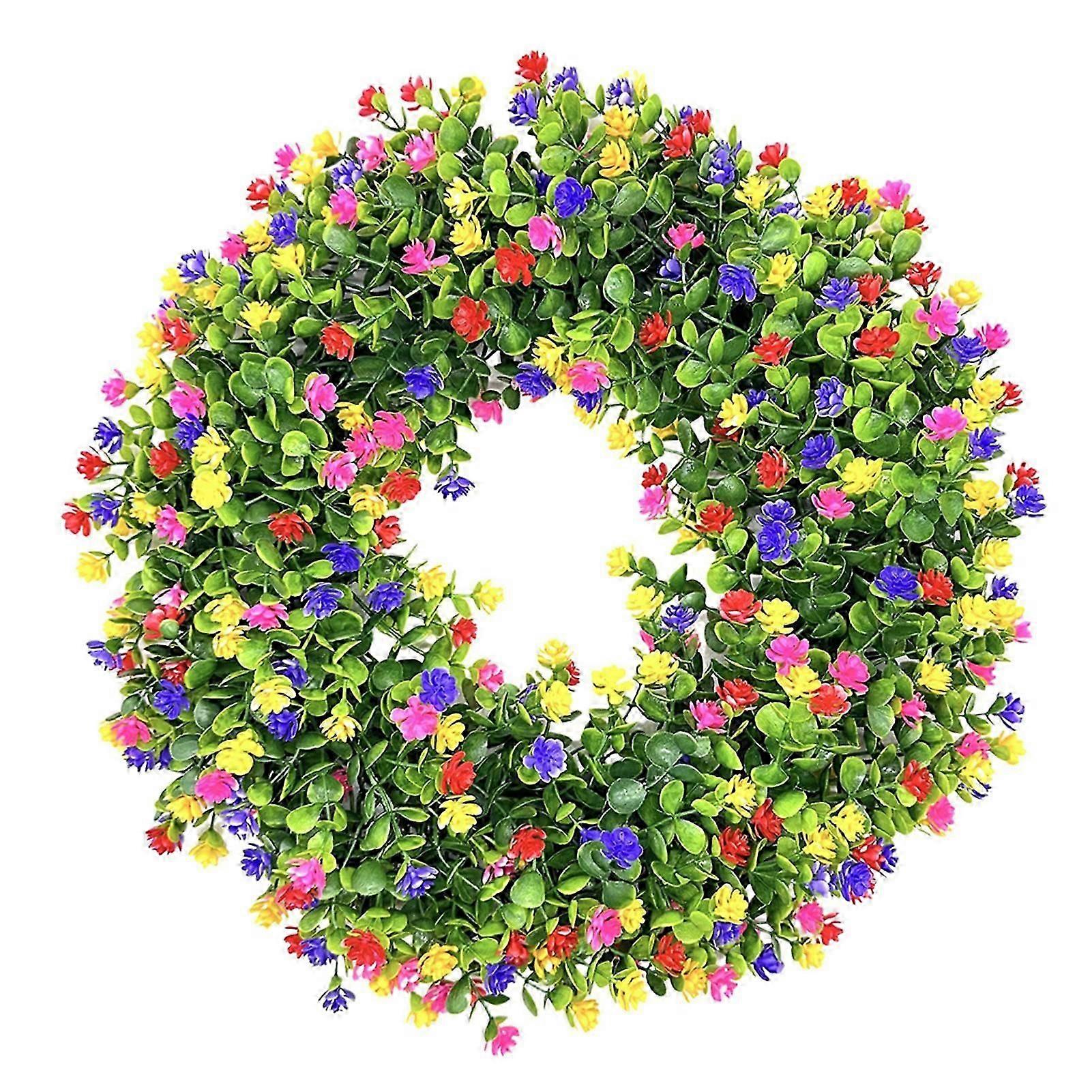Artificial Spring Wreath Realistics Sweet Hanging Pendant for Farmhouse