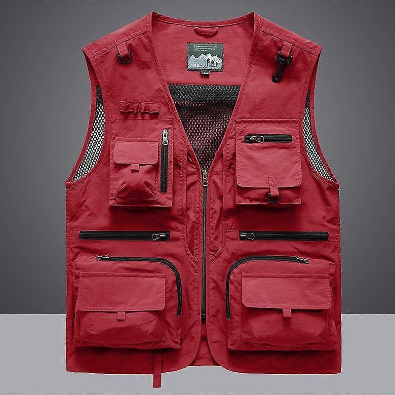 Vår og høst Menn Vest Menns Fritid Utendørs Multi-pocket Fiskevest