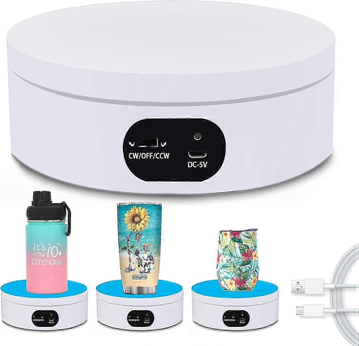 Rotating Display Stand, 360 Degree Automatic Silent Rotating Turntable