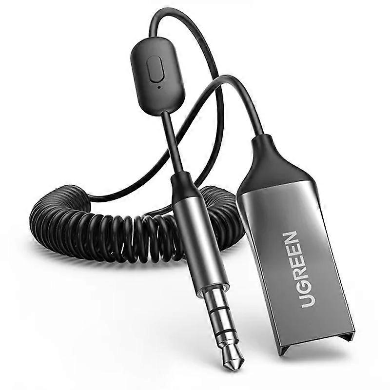UGREENカーBluetooth 5.0 AUXアダプターオーディオレシーバーUSB-3.5mmハンズフリーキットサポートTFカード