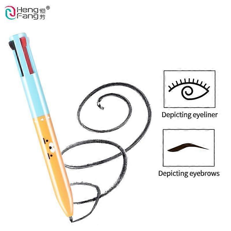 4 In 1 Waterproof Eyebrow Pencil Multicolor Eyeliner Defining Highlighting Brow Pen