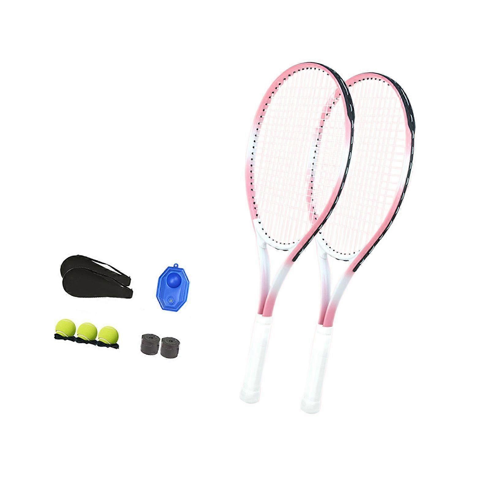 סט מחבט טניס עם כדורי ריבאונד למאמן טניס לחצר האחורית המקורה בפארק ורוד וכחול
