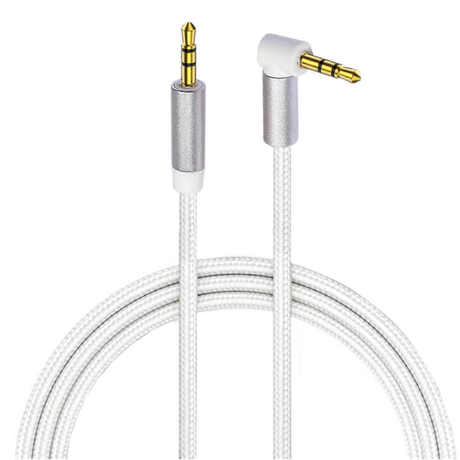 3.5mm Straigt Head to 90 Degree Right Angle AUX Cable Cord Wide Compatibility Good Conductivity for Multiple Devices