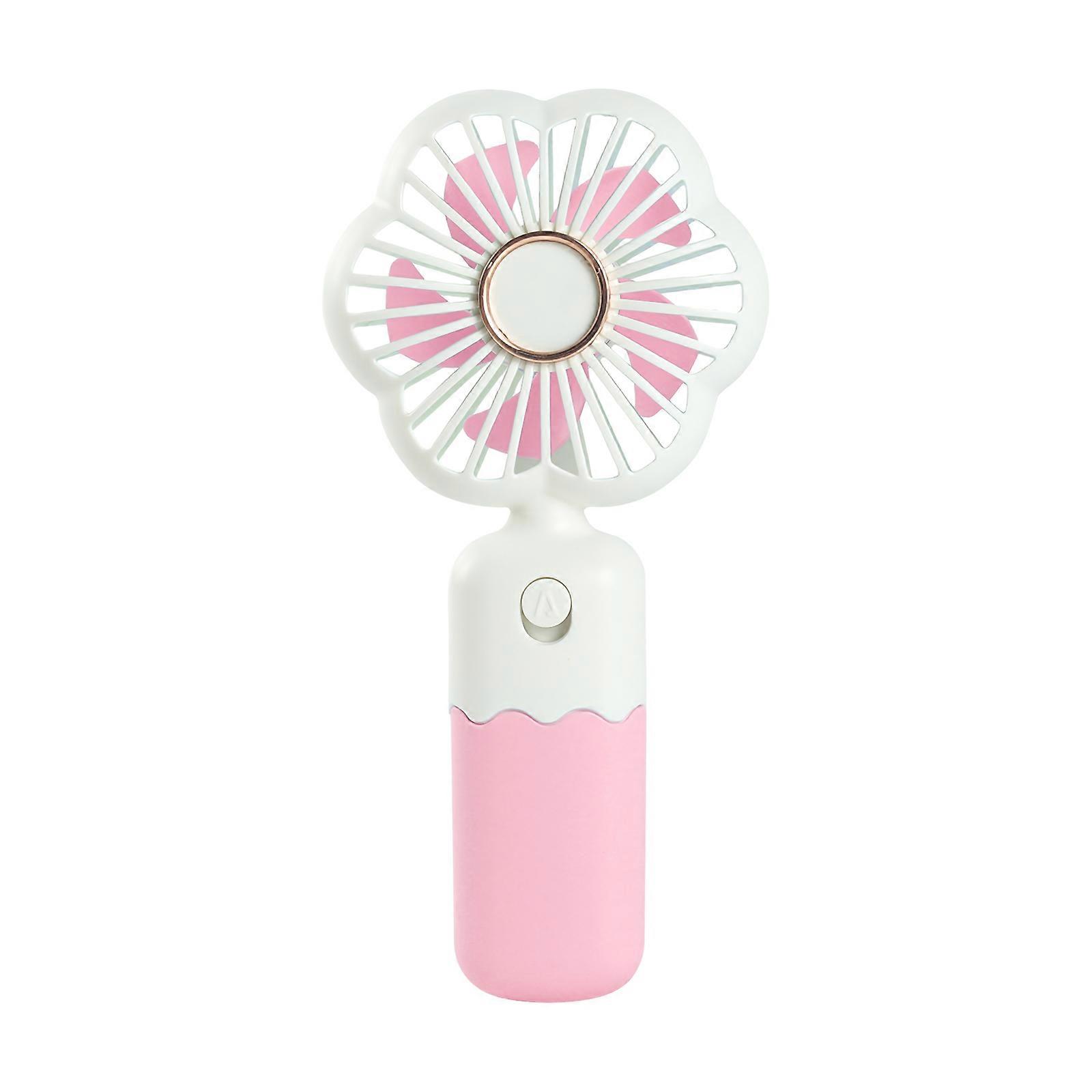 One Speed Fan Convenient Battery Operated Hand Fan Lightweight, Mini Handheld Fan Suitable for Running Traveling  Pink