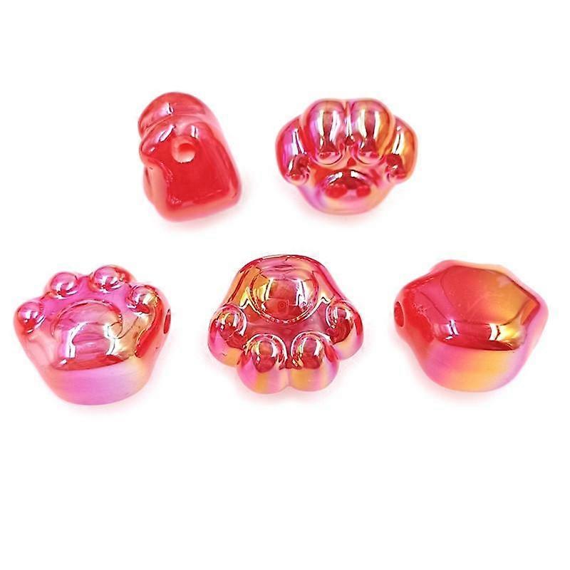 Home Party Supplies Bracelet Necklace Making UV Color Plating Acrylic Creative Cat Paw Handmade DIY Jewelry Accessories Fashion Materials Loose Beads