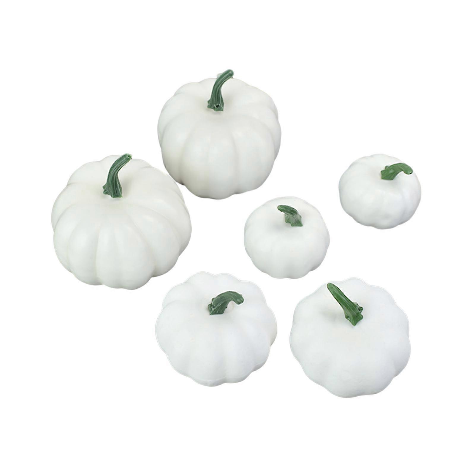 6 Pieces Fake Pumpkins Model Artificial Pumpkins Mini Rustic Artificial