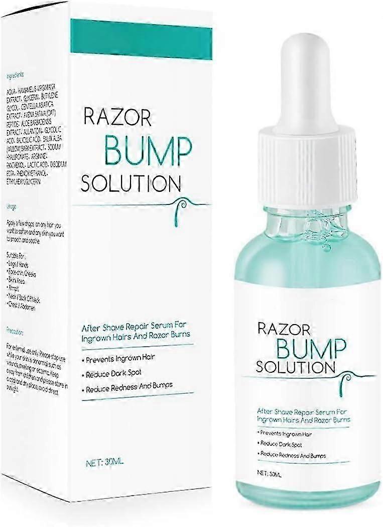 Serum for Ingrown Hairs, 30ml Razor Bumps Solution, Post-Hair Removal Repair Solution for Men Women, Reduce Redness & Dark Spots