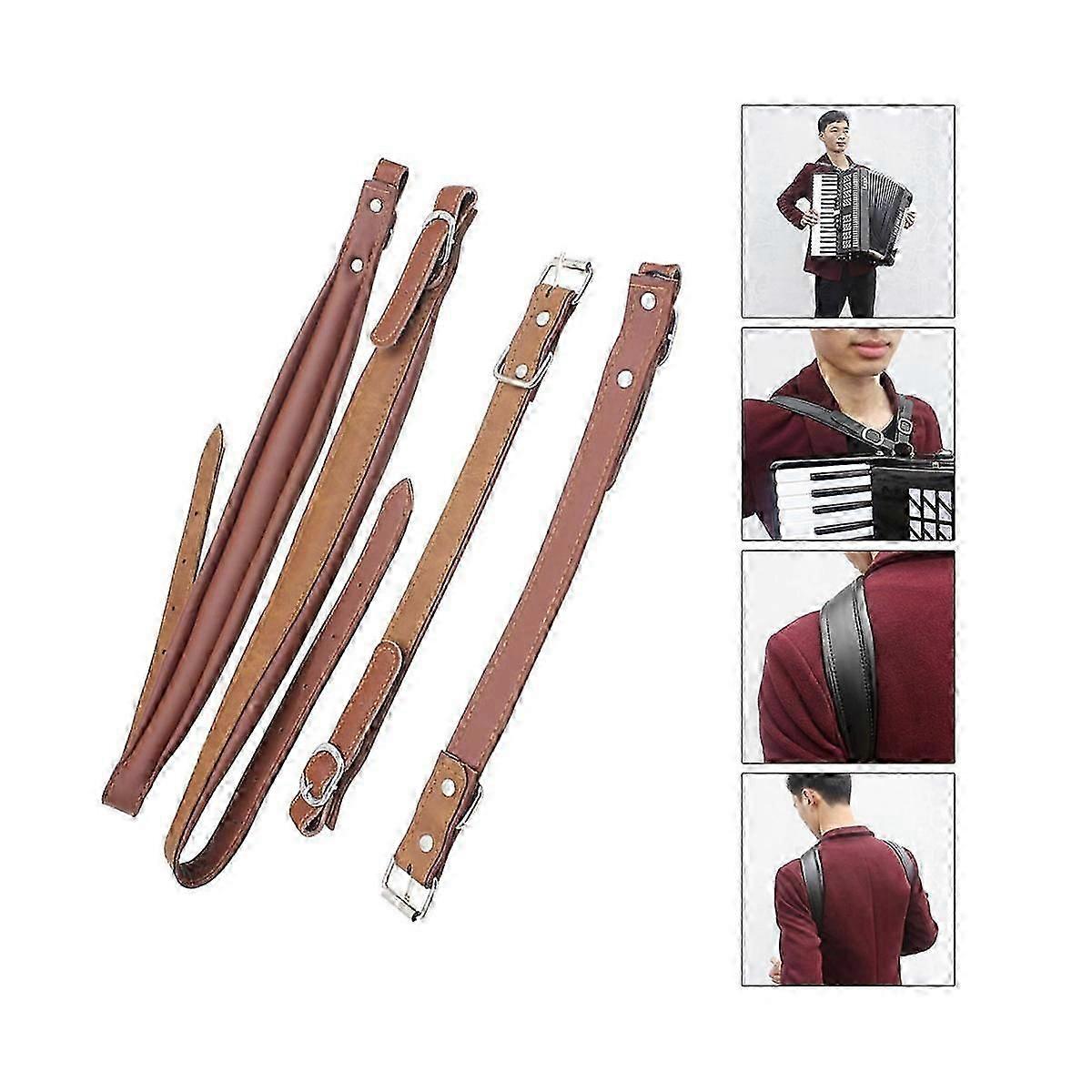 Leather Accordion Strap Waterproof Adjustable 16 Bass120 Bass Accordion Universal Shoulder Strap (