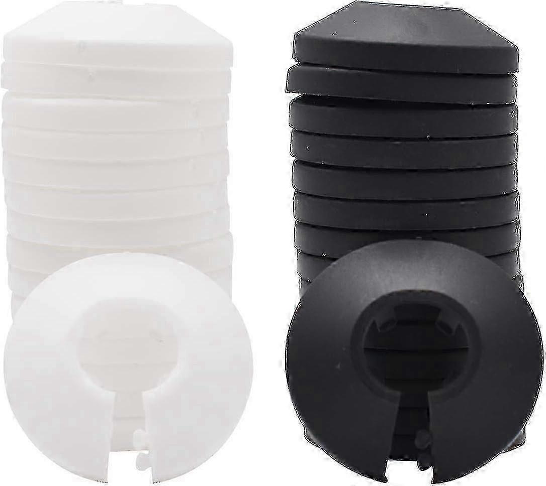 Tianher 30 pezzi rosette per radiatori in plastica per tubi acqua calda / fredda e gas, copritubi per fori a pavimento e pareti