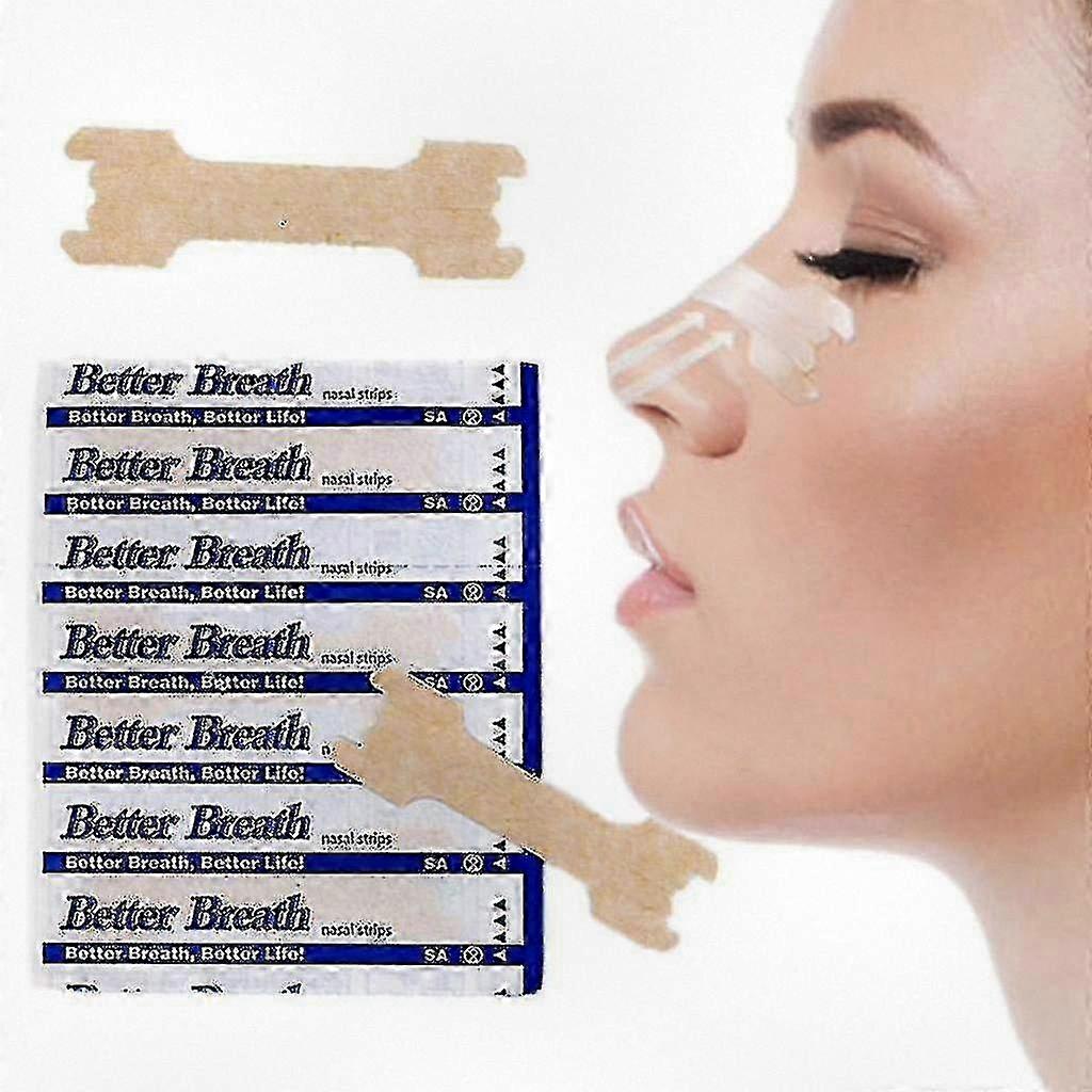 Set of 100 Anti-Snoring Nasal Strips for Improved Breathing, Snoring Relief Patches