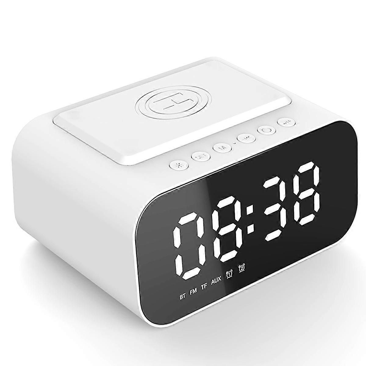 3 in 1 Digital Alarm Clock Wireless Charging, LED Charger Speaker, Bluetooth Speaker with LED Display, Clock Alarm Power Bank Speaker for Home,