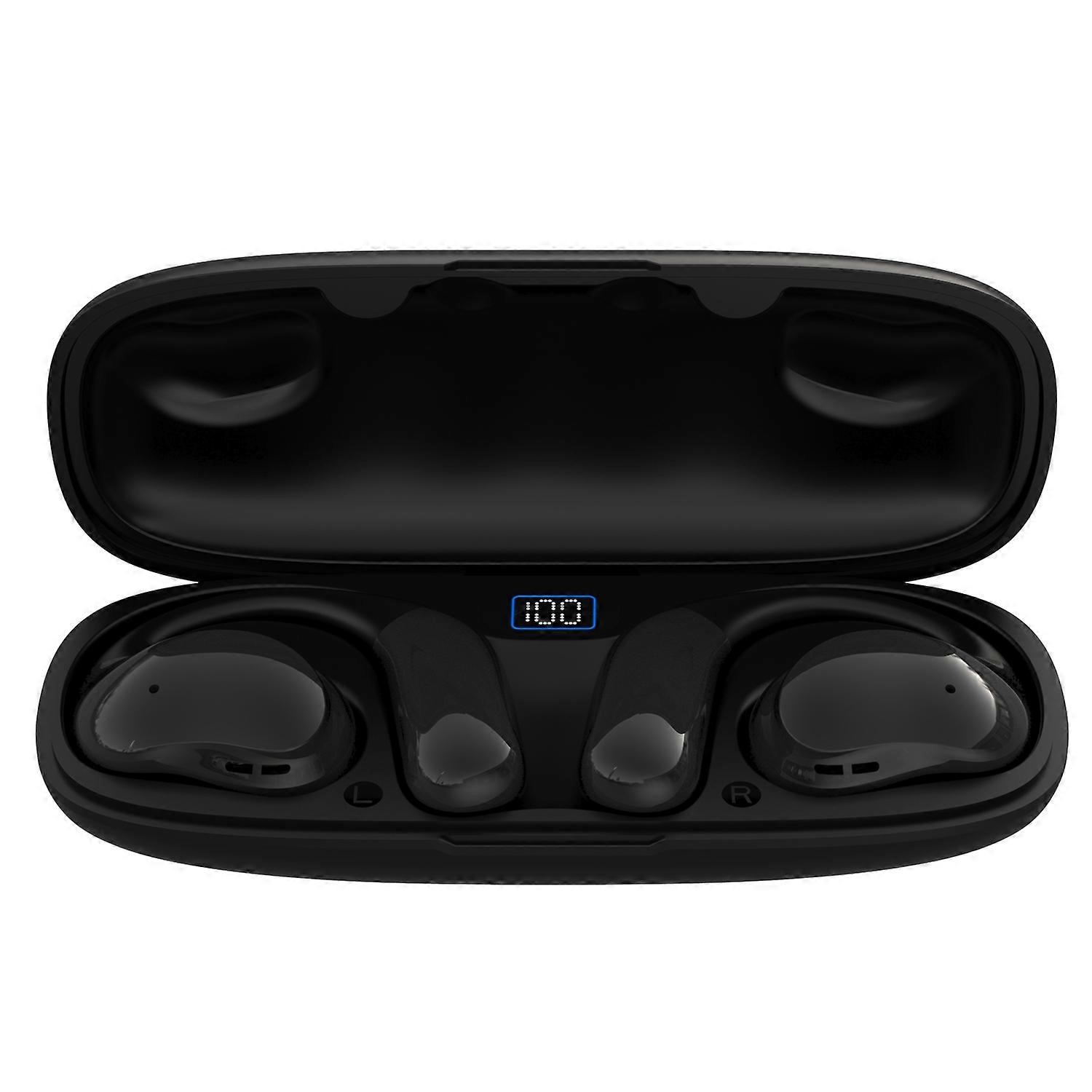 OWS Hanging Ear Bluetooth Earphones With Digital Display Charging Compartment