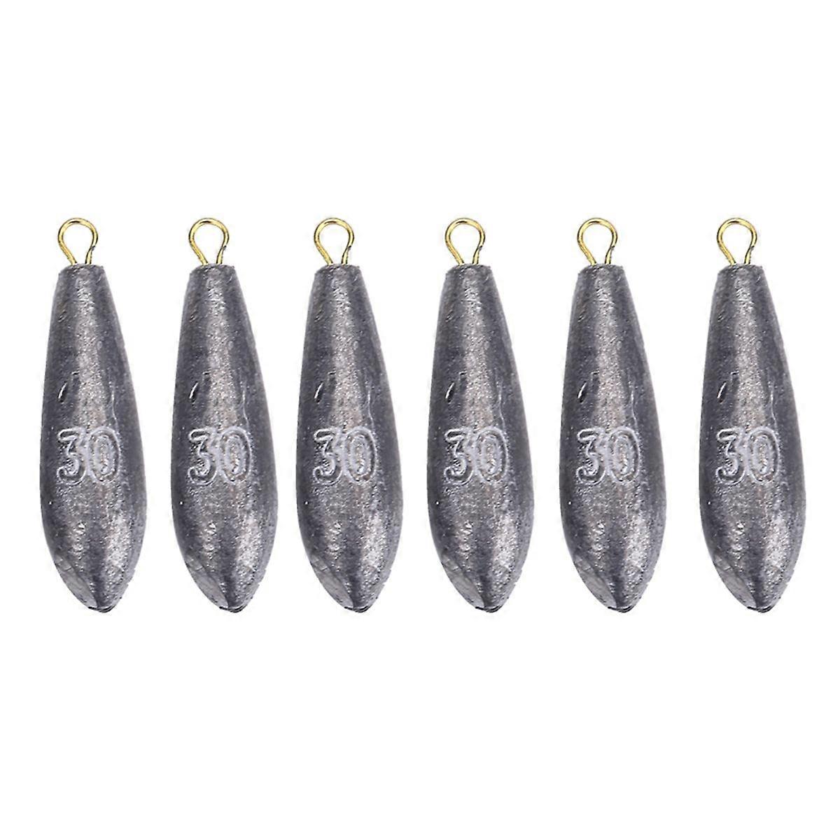 6Pcs Waterdrop Shape Fishing Sinkers for Casting and Tackle Replacement