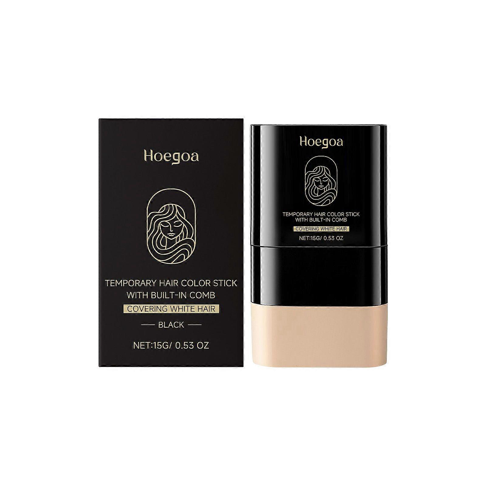 Väliaikainen hiusväritikku - vedenpitävä ja hienkestävä hiusväripuikko, valkoinen hiusten peitevoidepuikko, kannettava hiusvärikampa harmaiden hiusten peittämiseen