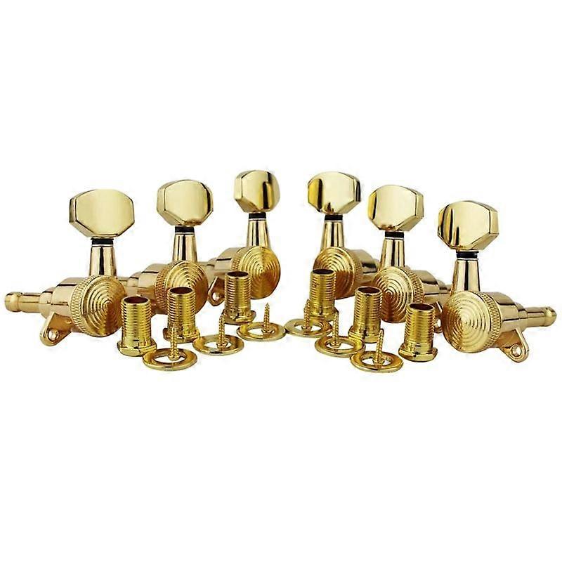 6x Threaded Bushings Set with Screws Right Left Inline Locking Tuning Keys Pegs