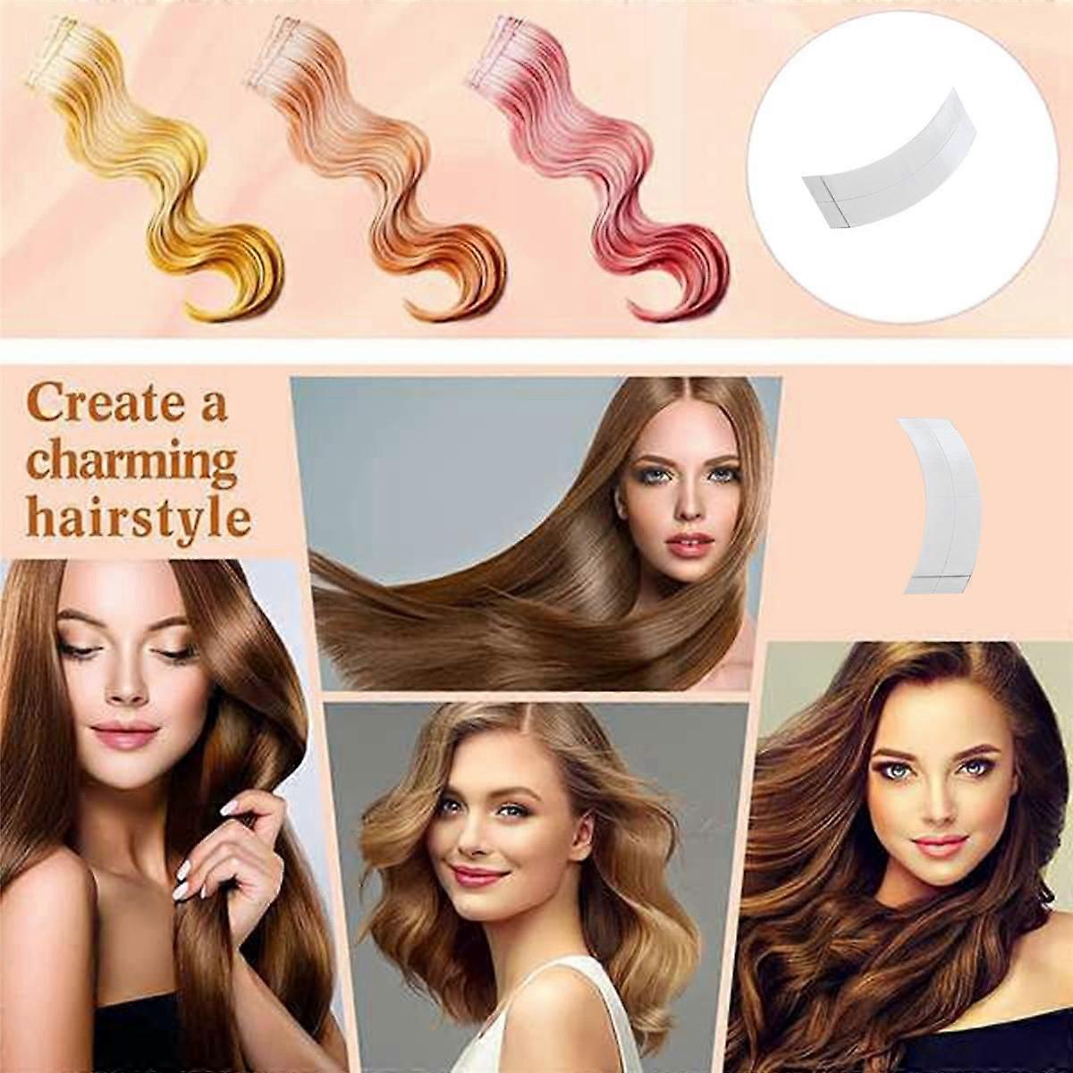 288PCS Fixed Hair Double Sided Tape Strong Adhesive Hair System Extension Strips Waterproof for Toupees/Lace Wigs