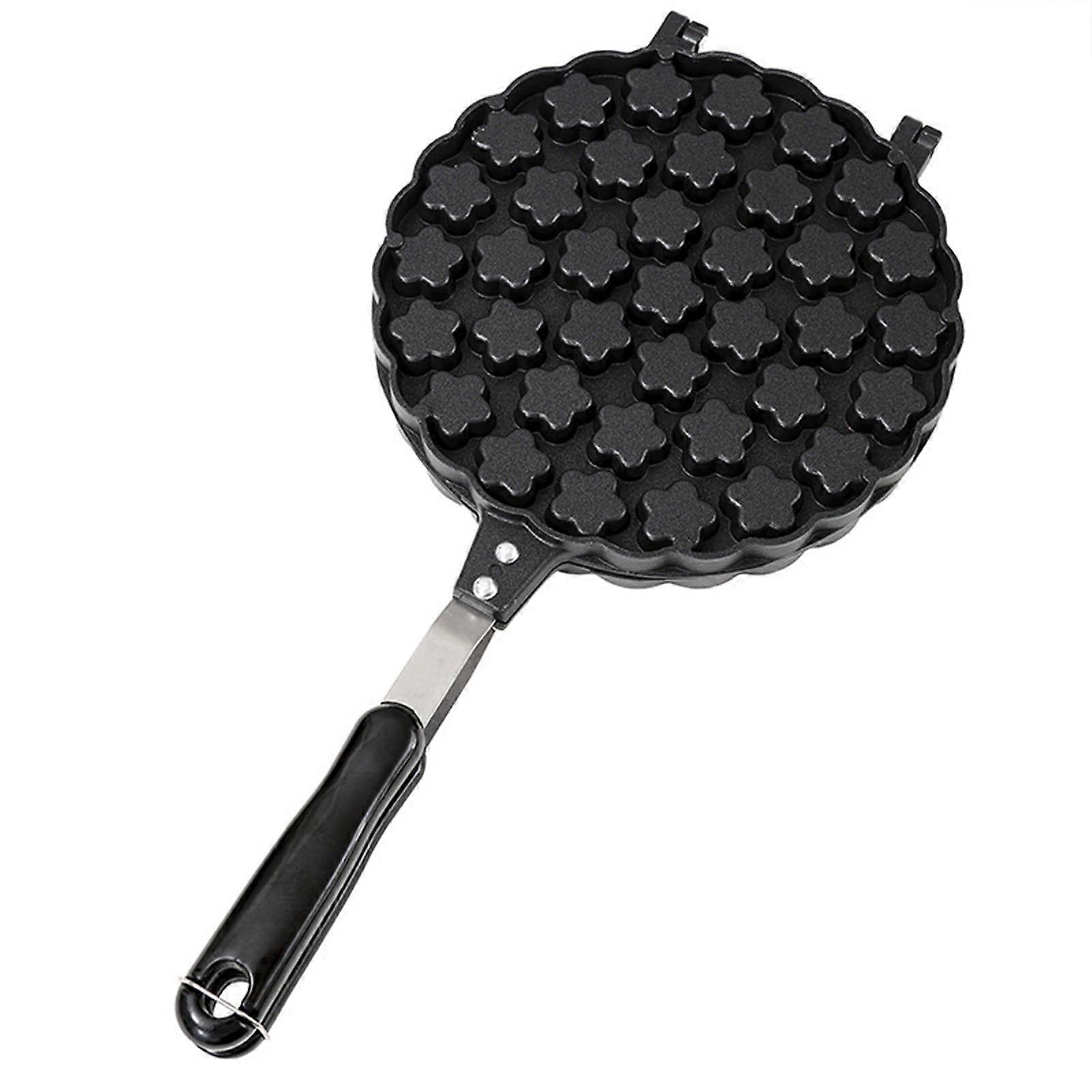 Double-Sided Egg Waffle Maker, Non-Stick Aluminum Alloy, Easy to Clean, Bubble Shape, Compact Size