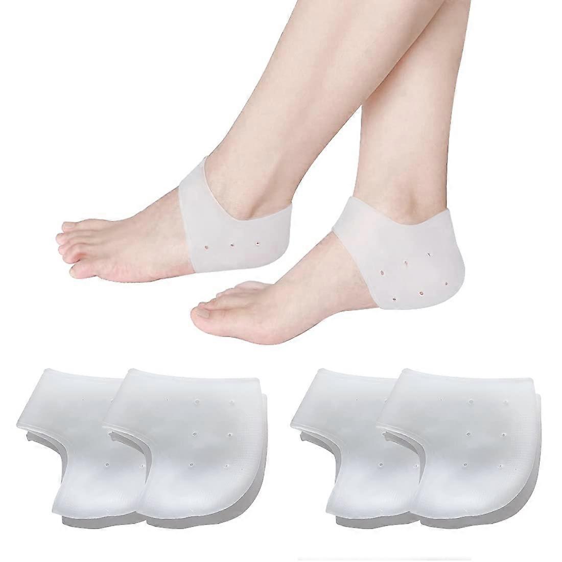 4 Pairs Silicone Gel Socks Heel Silicone Heel Protectors Breathable Silicone Protective Heel