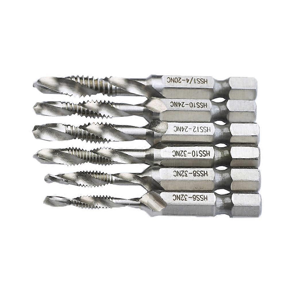 6pieces Spiral Fluted Bottom Drilling for Screw Thread