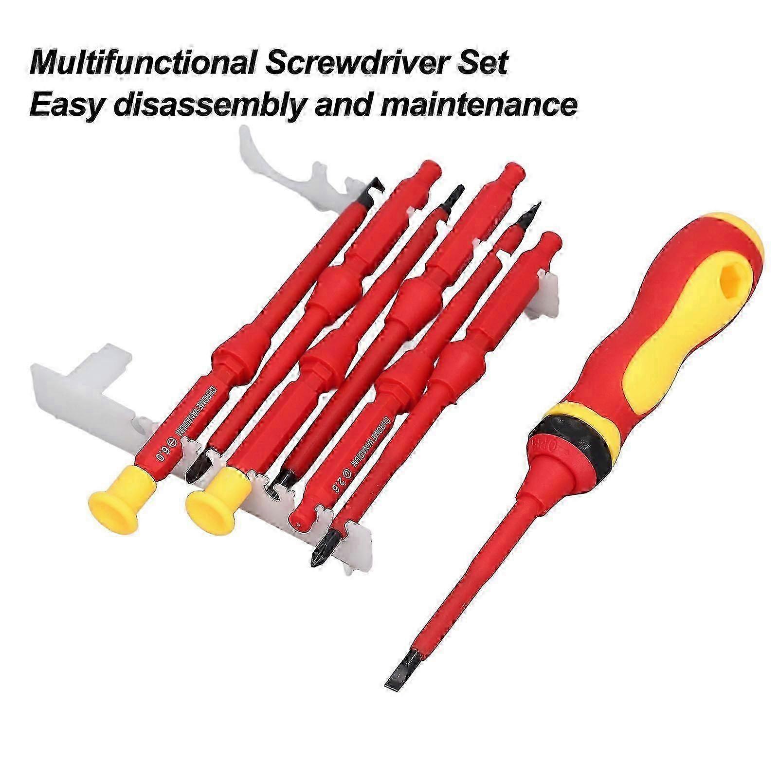 Screwdriver Set Multi Purpose Alloy Steel Screwdriver with 7 Bits for Electronics Repair