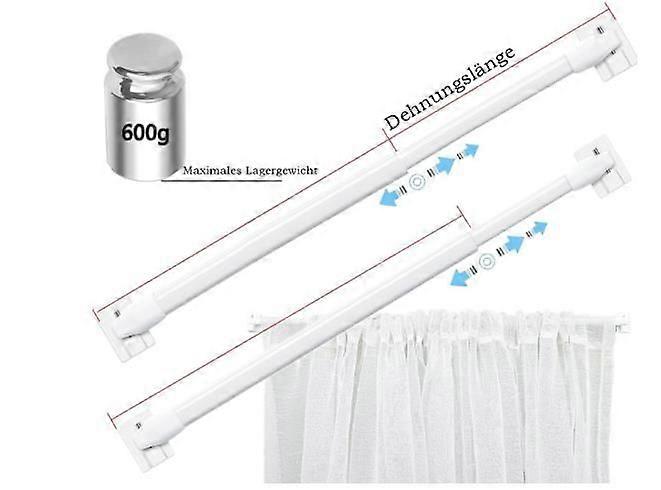 2pcs Adjustable Shower Curtain Rods Telescopic Cupboard Bars Extendable Closet Pole Shower Curtain Rail For Bathroom And Window 29.6cm To 50cm