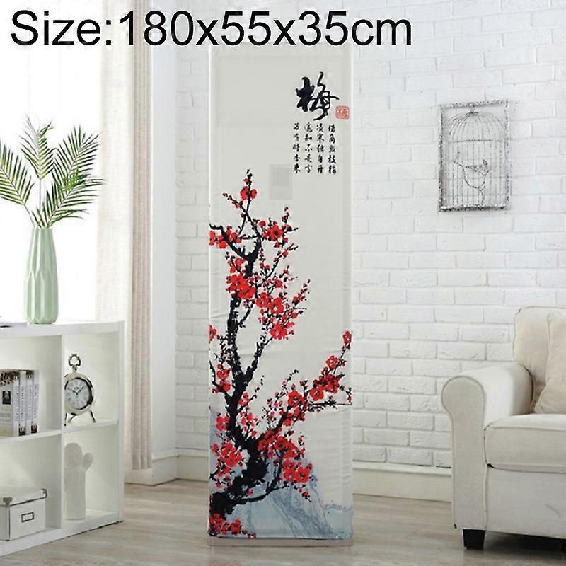 Simple Vertical Cabinet Type All Inclusive Air Conditioning Fabric Dust Cover 180x55x35cm Red Plum