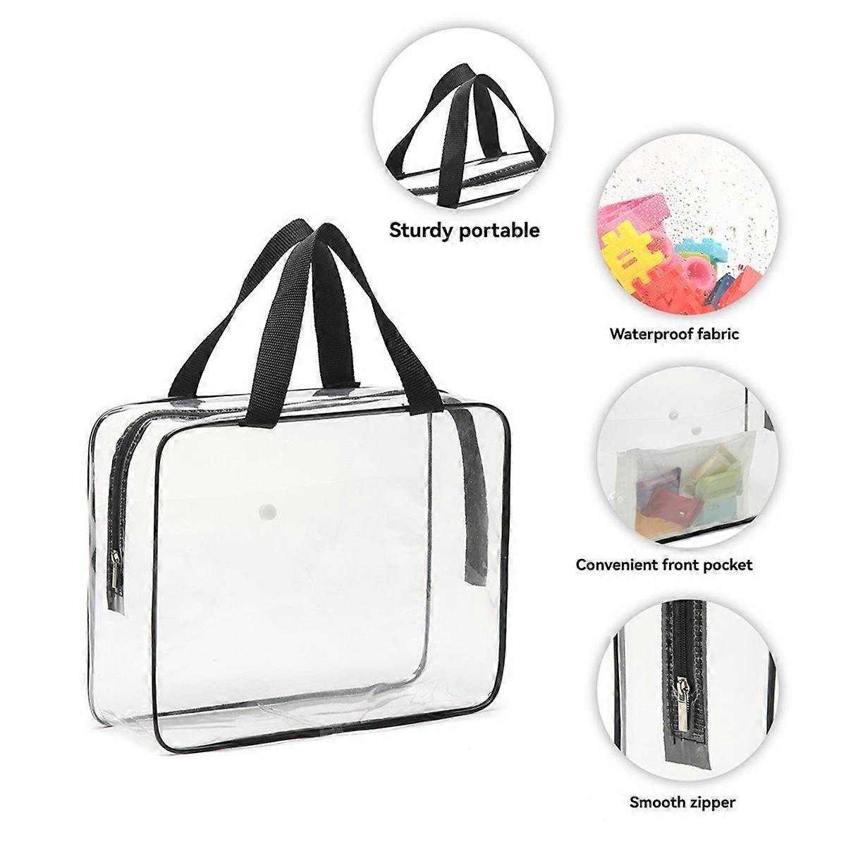 6Packs Toy Storage Bags,Reusable Clear Storage Bags with Front Pocket