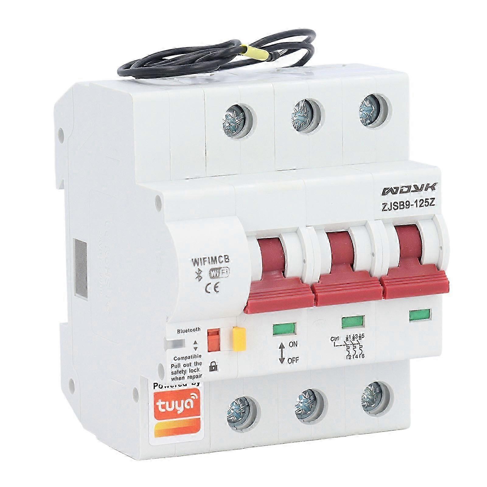Smart WiFi Circuit Breaker Mobile APP Remote Control Bluetooth 3P IQT Smart Miniature Circuit Breaker 80A 110V