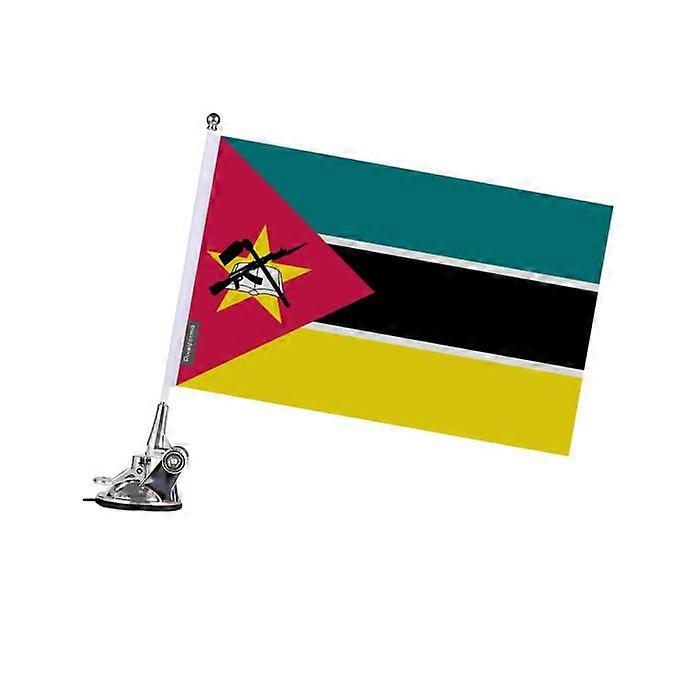 Suction Cup Flagpole – Flag of Mozambique – 27 x 35 cm – Polyester – Stainless Steel