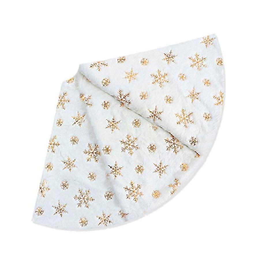 White Christmas Tree Skirt Polyester Ornament for Home Scene Decor-A
