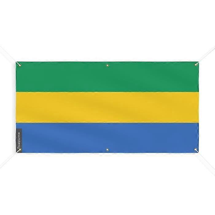 Gabon Flag Banner - PIXELFORMA - 60x120cm - Durable Polyester - 6 Reinforced Eyelets