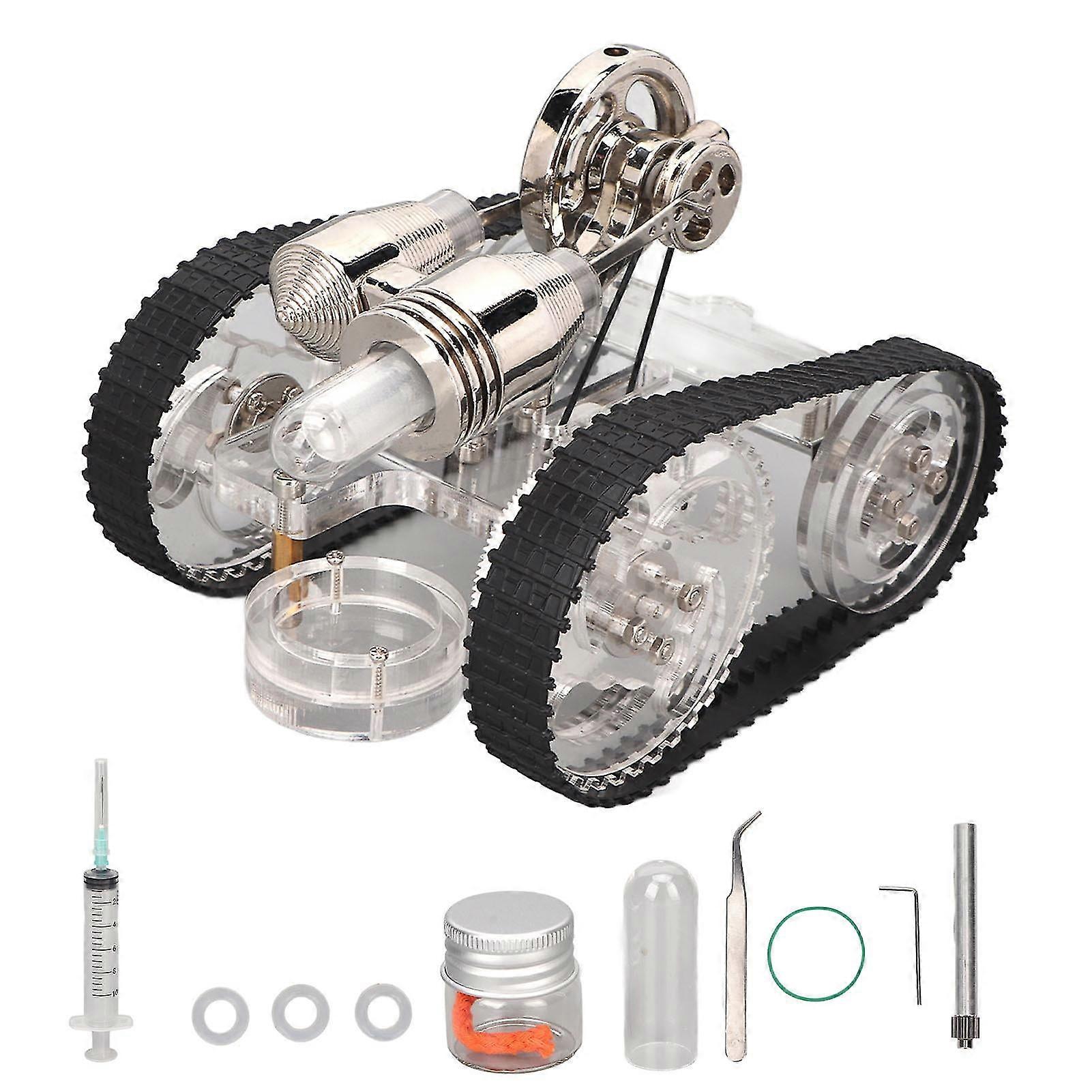 Stirling Engine Model Kit Novel Interesting Tank Car Shape Stirling Scientific Physical Model For Learning Props Gifts