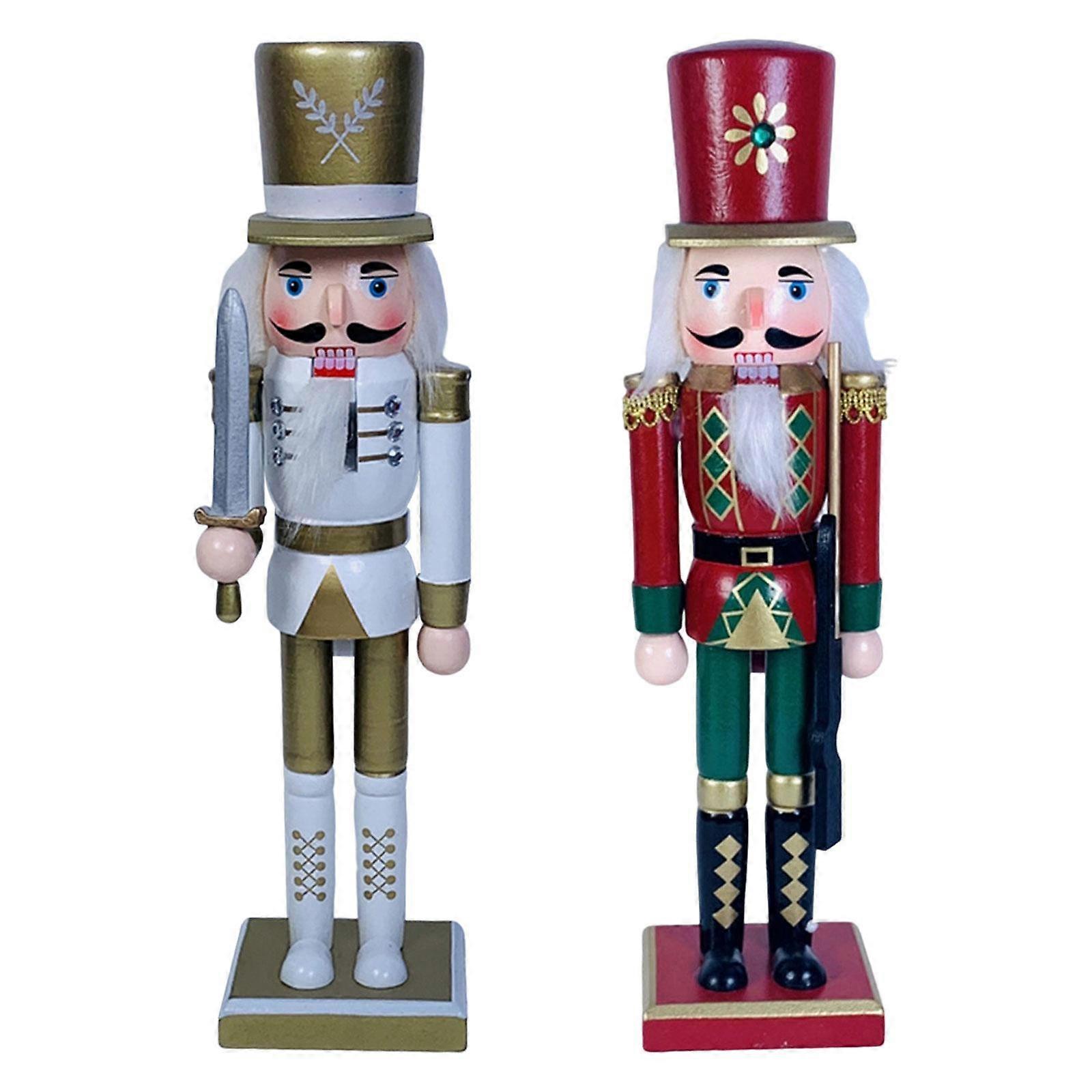 2pcs Nutcracker Figures Decorative Nutcracker Soldier for Outdoor Fireplace