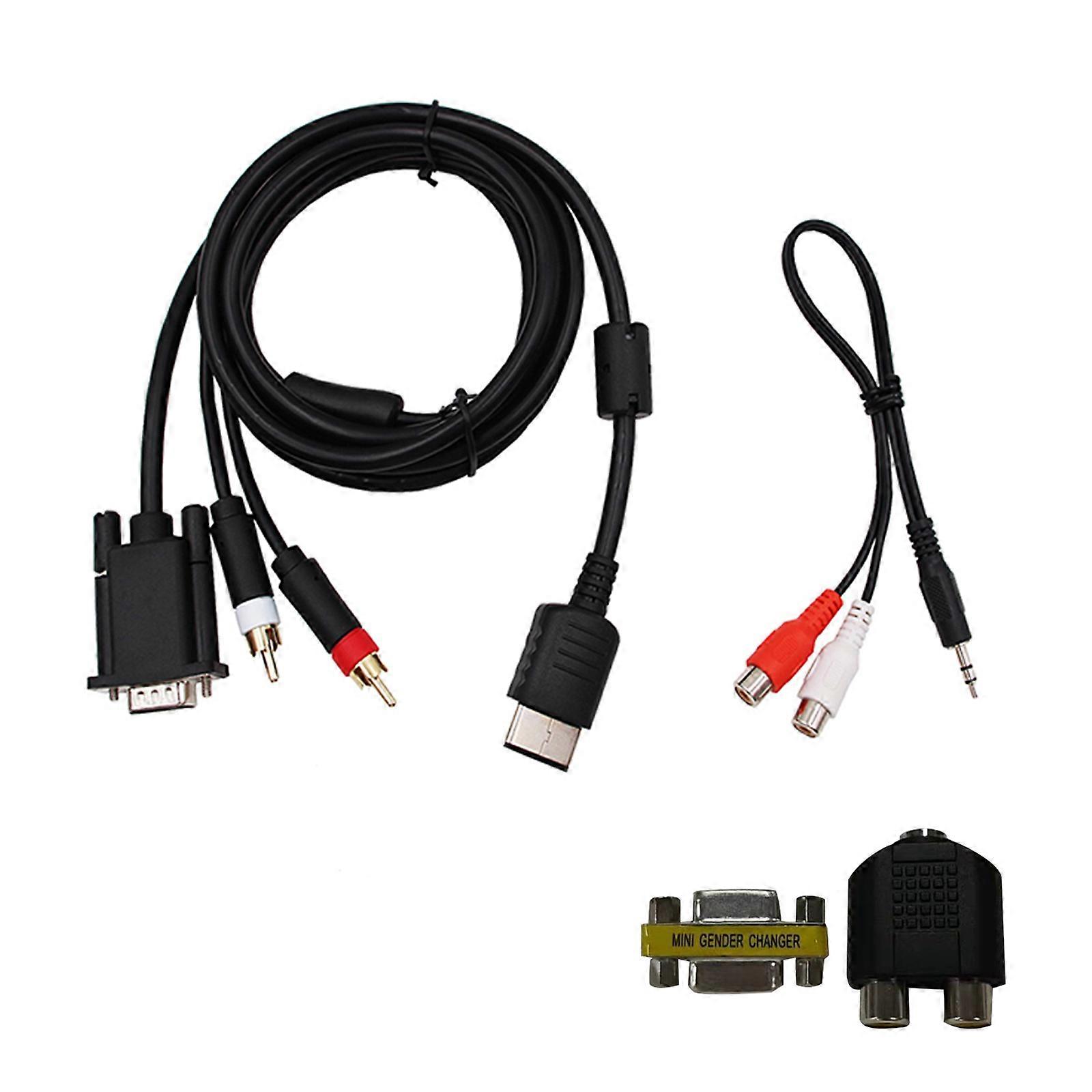 VGA High Definition Cable with 3.5mm to 2-Male RCA Adapter for SEGA for DC DreamCast to VGA Monitor RCA Audio Adapter