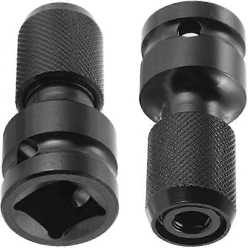 2pcs Black Socket Adapter, 1/2 Square to 1/4 Impact Wrench, Impact Adapter, Quick Release Converter for Impact Ratchet Wrench and Screw Tool Holder