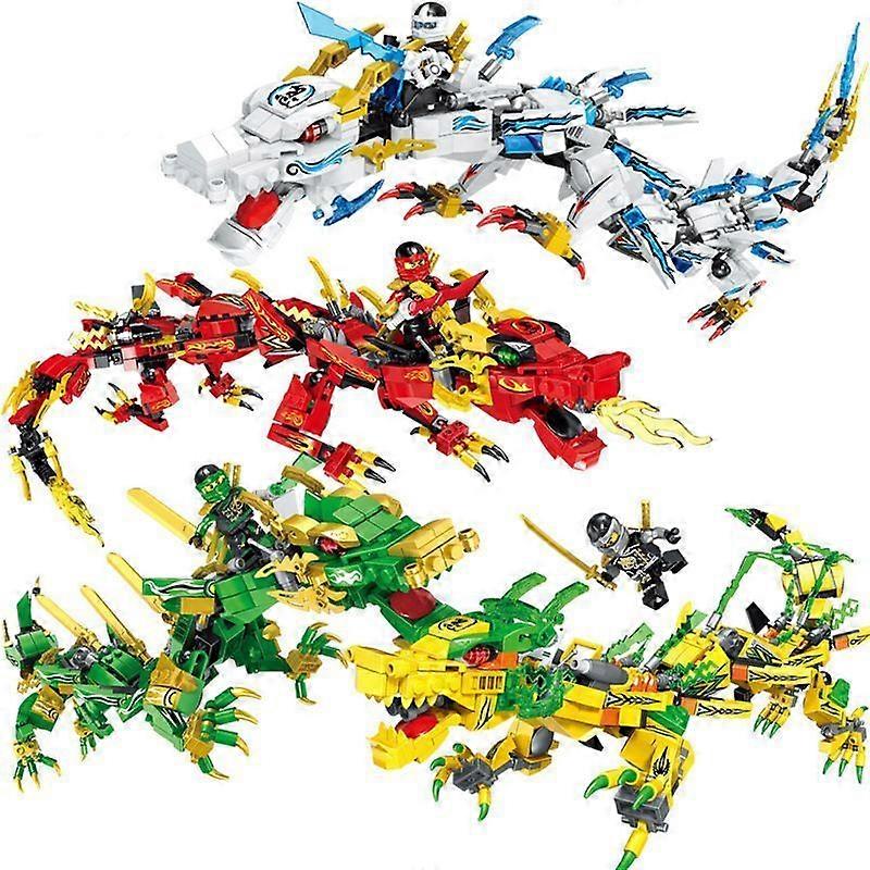 Sæt med 2 i 1 Ninjago minifigurer Kai Jay Sensei Wu Master byggeklodser Legetøj