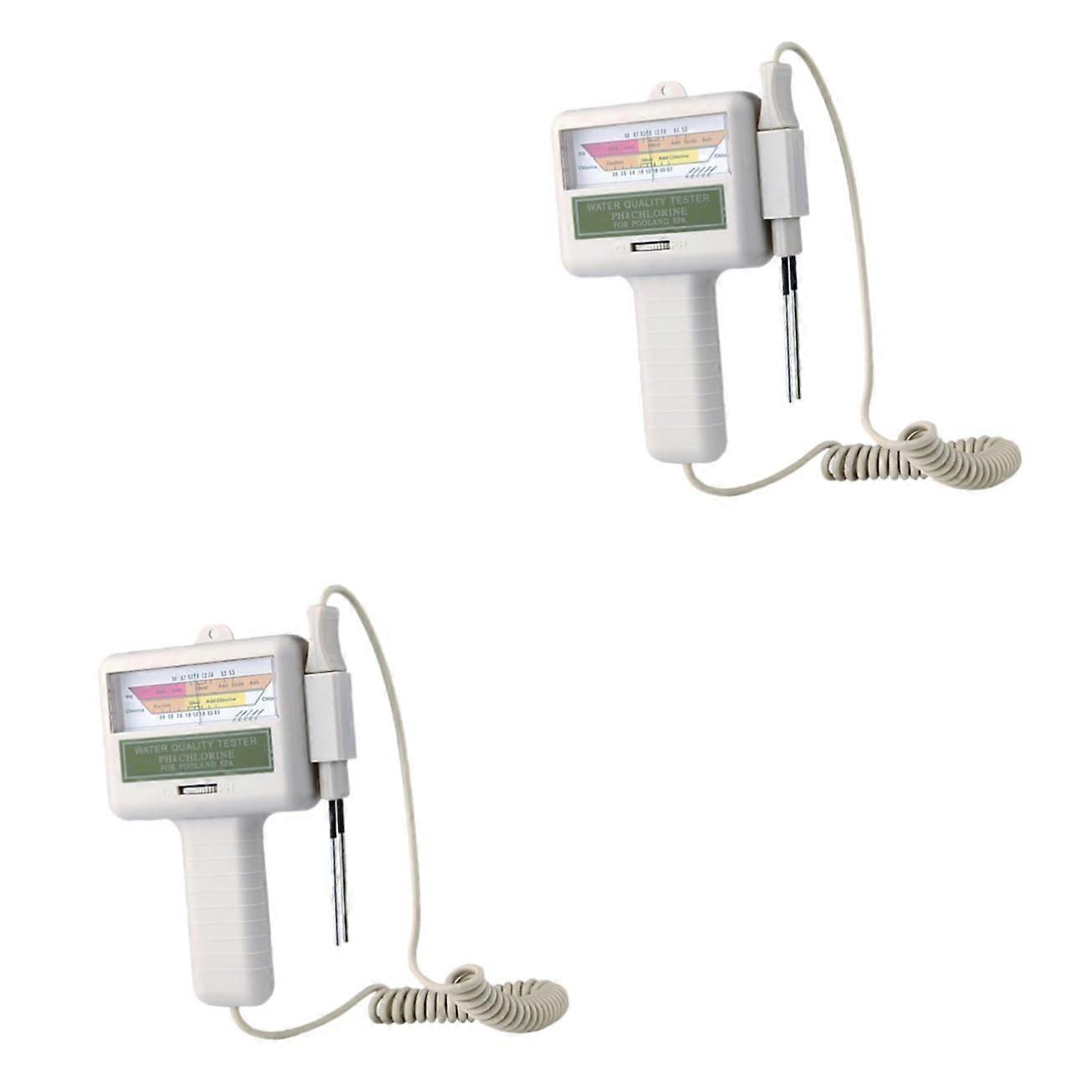 Water Quality Tester - 2-Pack Pool Chlorine Level Tester Quick Test Device White