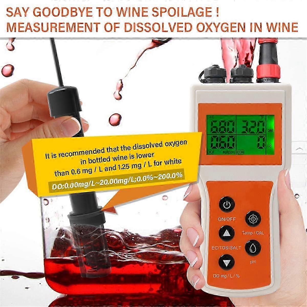 Handheld Dissolved Oxygen Meter Smart Do Meter Portable 6 In 1 Ph Do Salt Ec Tds Tester For Aquariu