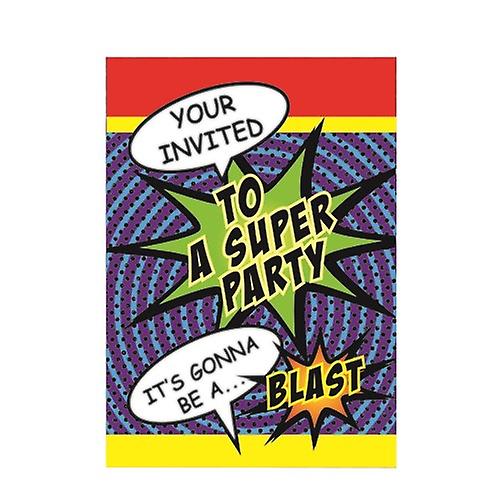 Bristol Novelty Super Hero Party Invitations (Pack Of 8)