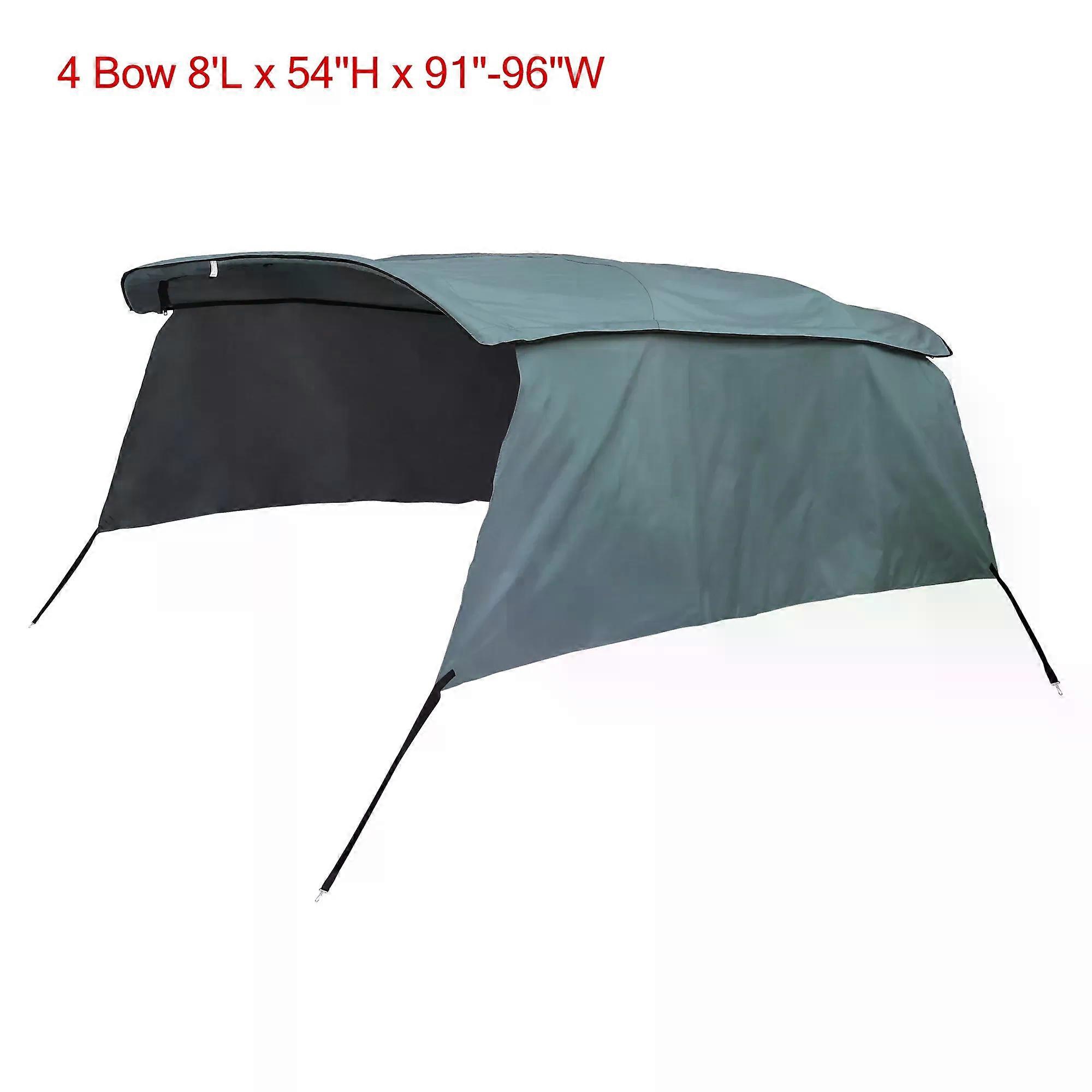 X Autohaux 4 Bow Bimini Top Canvas Cover Boot Cover 600D Boat Cover with Detachable Side Storage Boot Canvas ONLY NO Frame