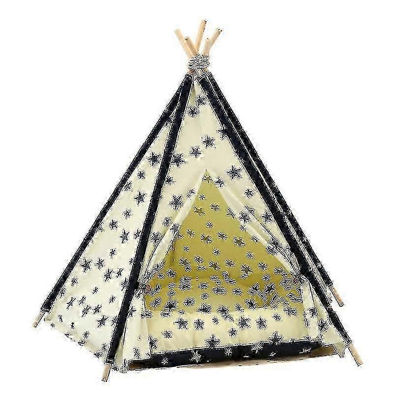 Bird Cage Bird Baths Cotton Canvas Pet Tent Cat And Dog Bed With Cushion Specification: Large 606070cm Beige Navy